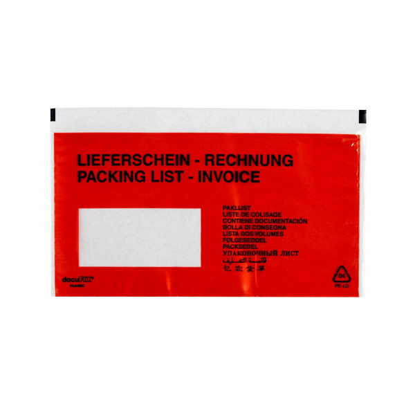 Lieferscheintasche selbstklebend DIN lang docuFIX® 250 Stück